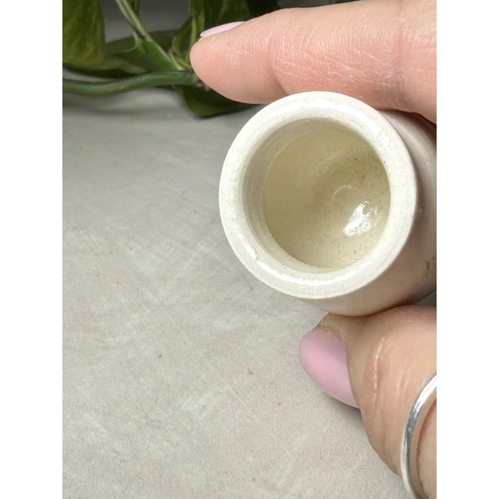Mini Pottery Bud Vase Greene Iowa Souvenir 2003 Signed Hand Painted Stoneware